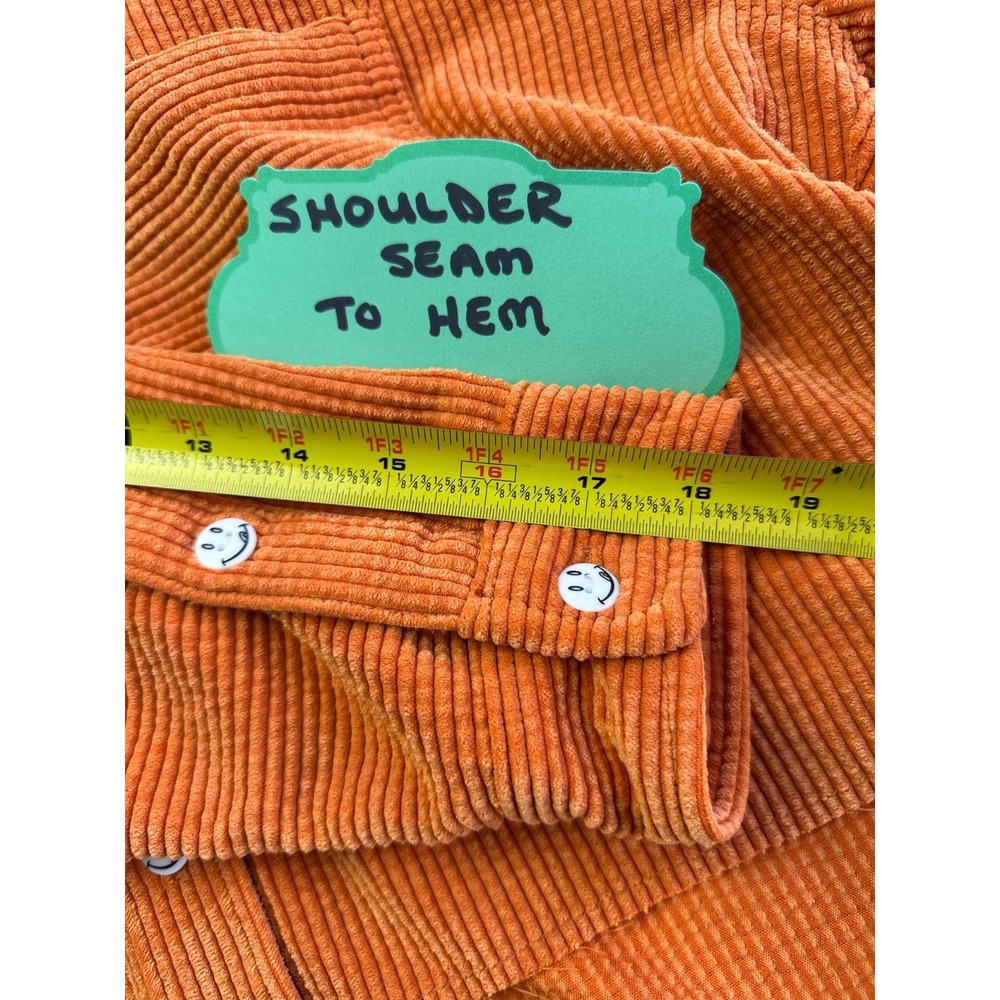NEW BDG Urban Outfitters XS Orange Corduroy Button Up Crop Shirt Shacket Jacket - Picture 15 of 16